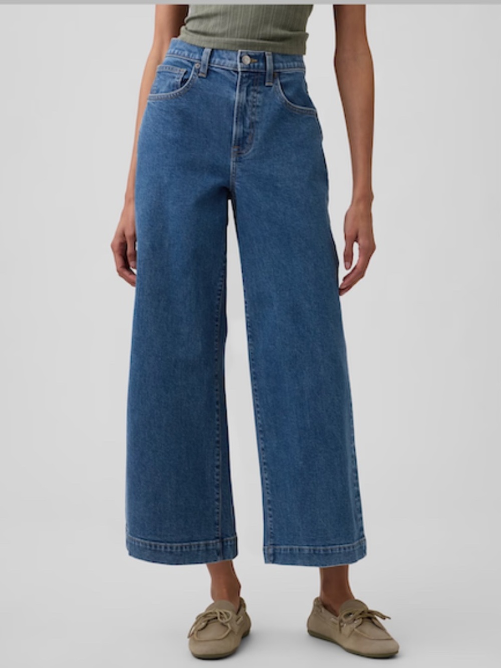 2026 Gap High Waist Wide Leg Crop Jean Reg 6/28 Med Wash